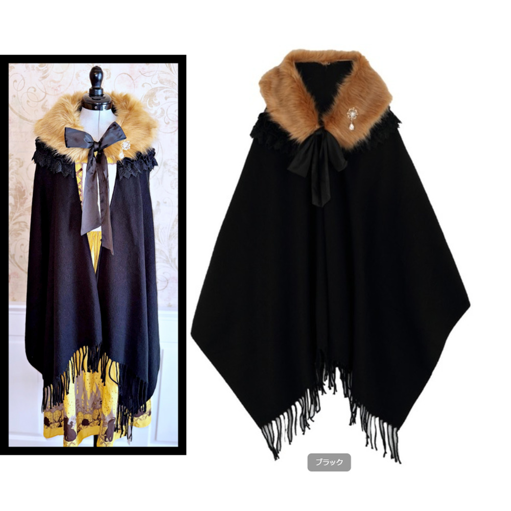 Axes Femme Stole Bolero Faux Fur Collar 200 x 60cm Mori Girl Himekaji J Fashion
